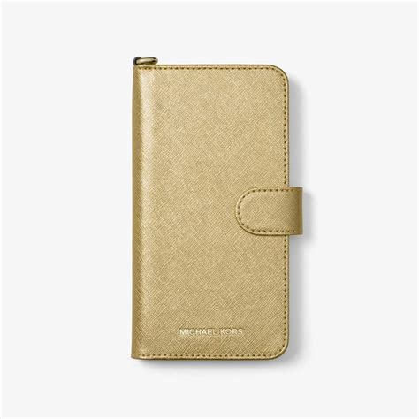 michael kors folio phone case|Saffiano Leather Folio Case for iPhone X/XS .